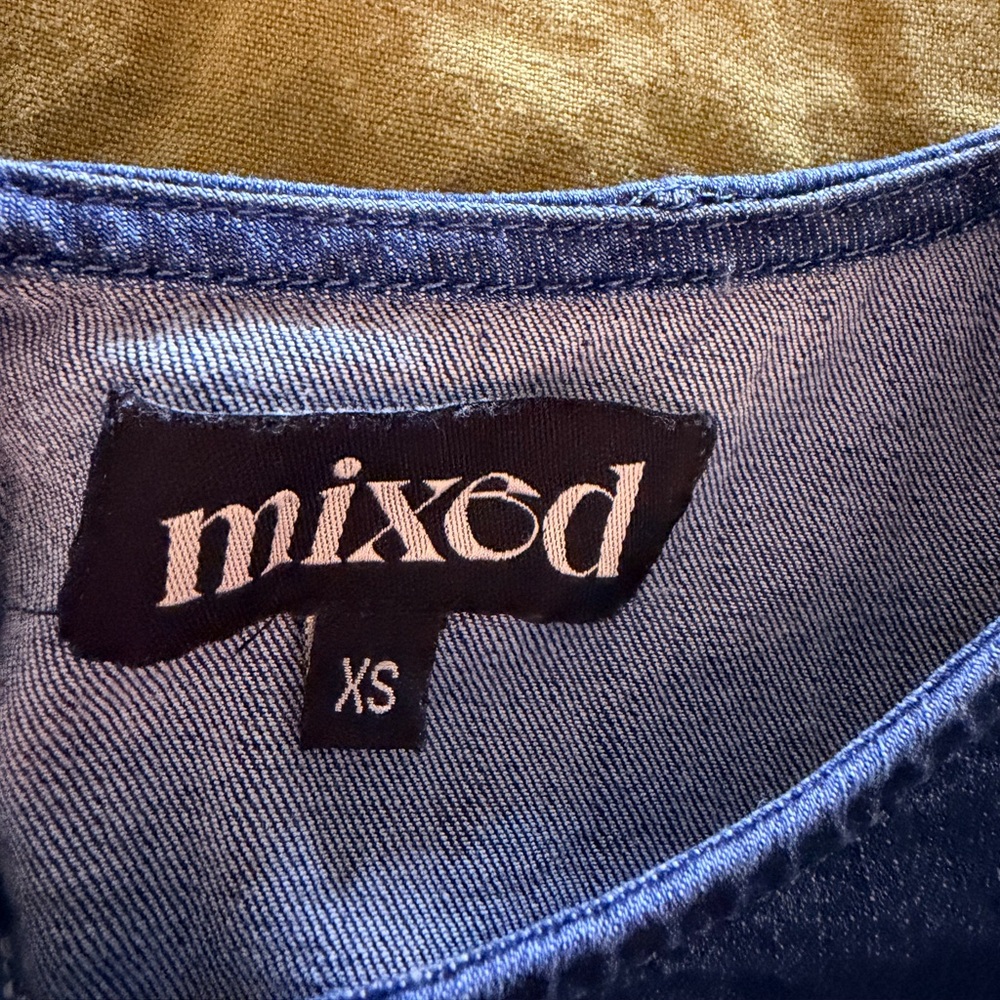 Mixed by Nasrin Boatneck Jumpsuit in Denim Blue XS Stretch Wide Leg $175 - Picture 8 of 11